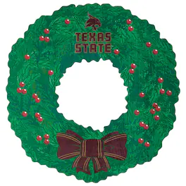 Fan Creations - Texas State Bobcats 16'' Team Wreath Sign - Green