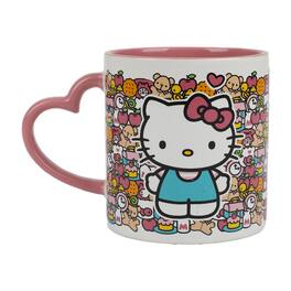Bioworld - Hello Kitty 16oz. Ceramic Coffee Mug with Heart-Shaped Handle - Multicolor