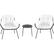 Front. Mod Furniture - Mod Furniture Bali 3-Piece Chat Set with Plush 4-Sided Cushions in White - Steel/White.