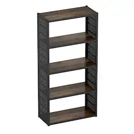 Fleximounts - 5-Shelf Heavy-Duty Adjustable Garage Storage Shelving with Side Pegboards, 35"W x 71.1"H x 15.7"D - Black