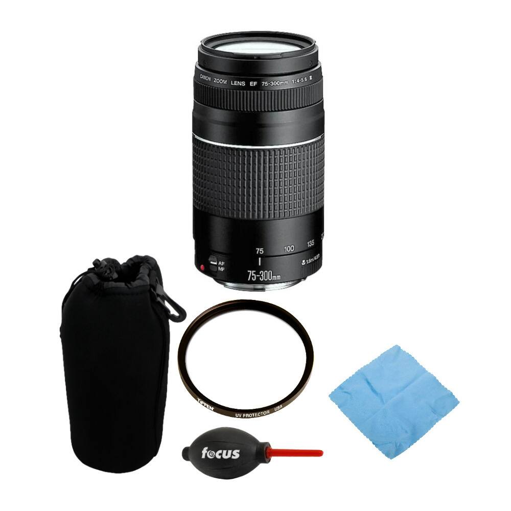 Canon Zoom Lens EF 75-300mm 1:4-5.6  
75-300mm  
AF MP  
75 100 135  
UV Protector  
Focus