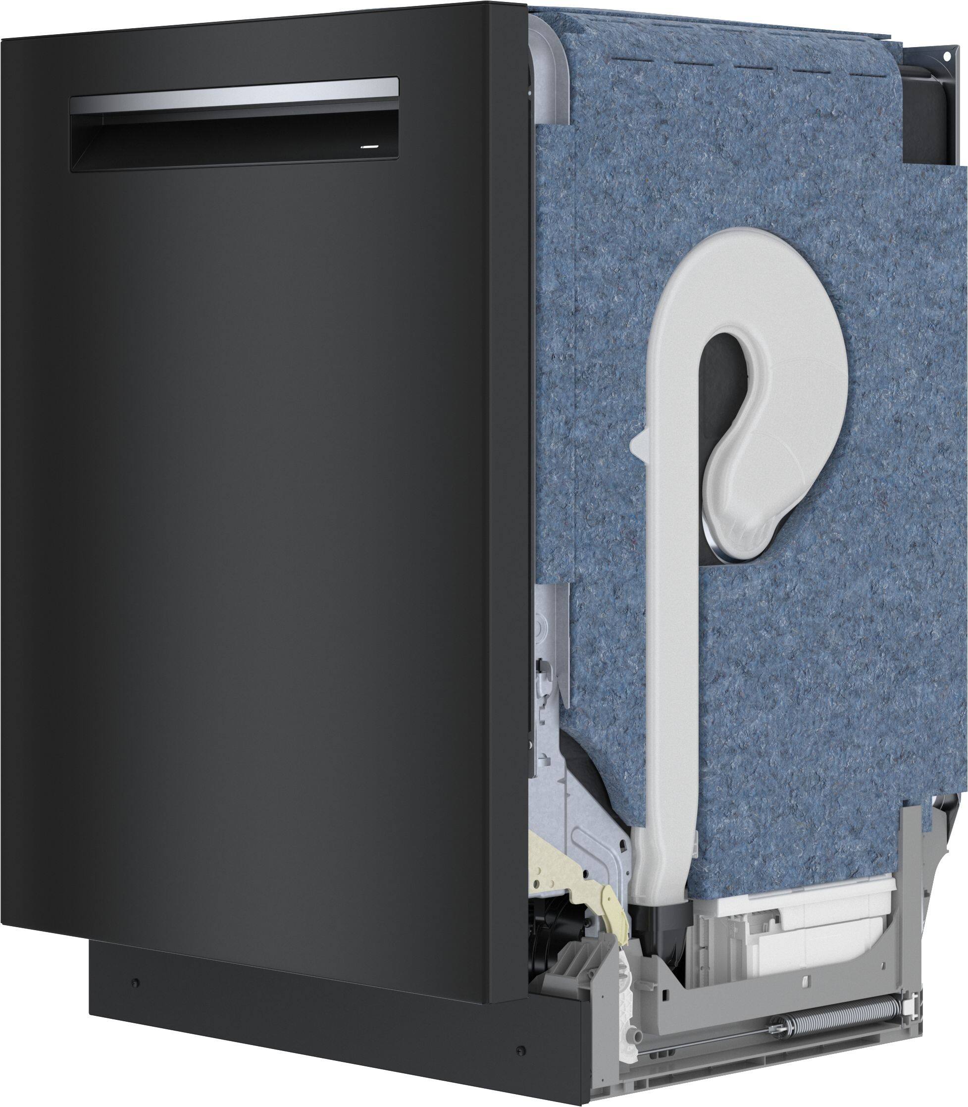 Angle. Bosch - 800 Series 24" Top Control Smart Built-In Stainless Steel Tub Dishwasher with Flexible 3rd Rack, 42dBA - Black.