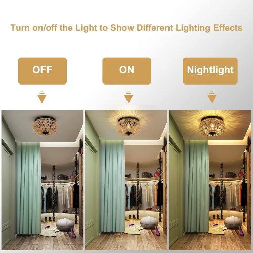 Turn on/off the Light to Show Different Lighting Effects  
OFF ON Nightlight