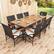 Alt View 4. Costway - 9 PCS Patio Dining Set with 1.9" Umbrella Hole X-frame Armrests Seat Cushions - Natural & Black,Mix Brown,Off White.