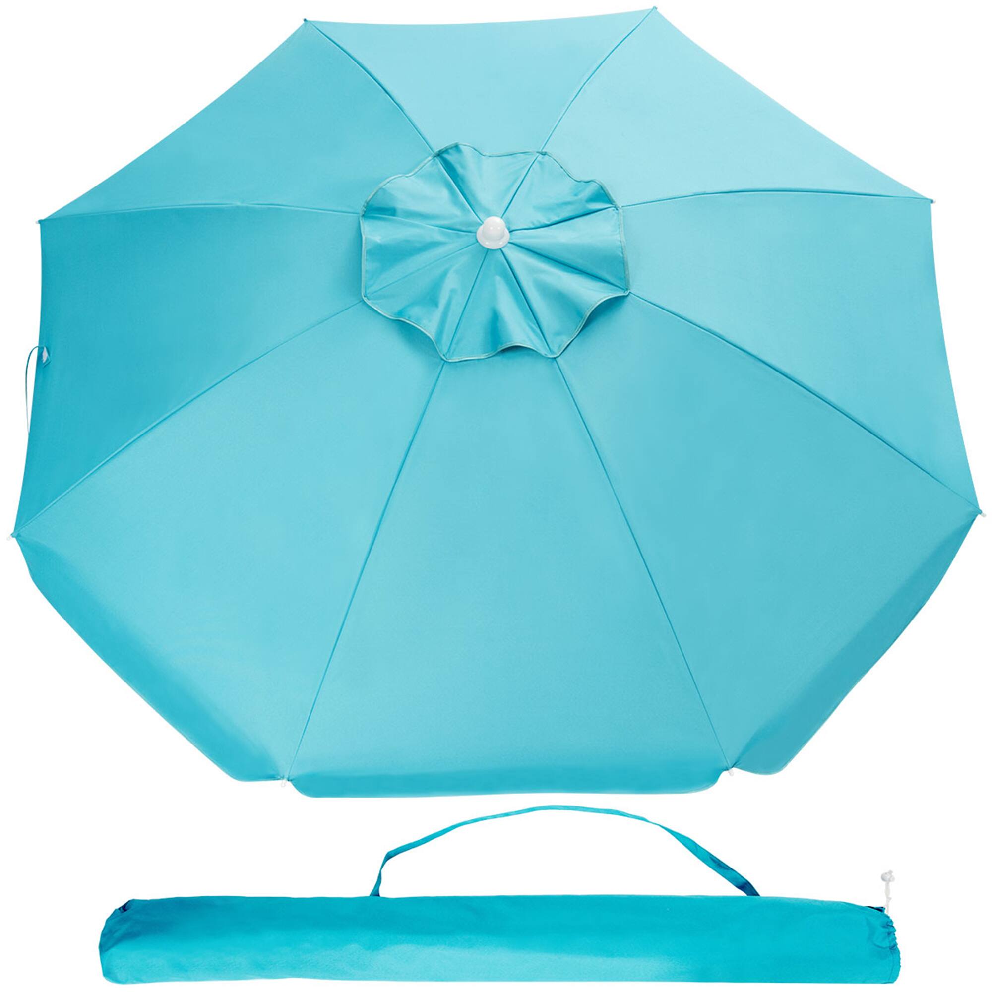 Alt View 5. Gymax - Gymax 6.5Ft Beach Umbrella w/ Tilt Mechanism Sand Anchor Carrying Bag Turquoise - Turquoise.