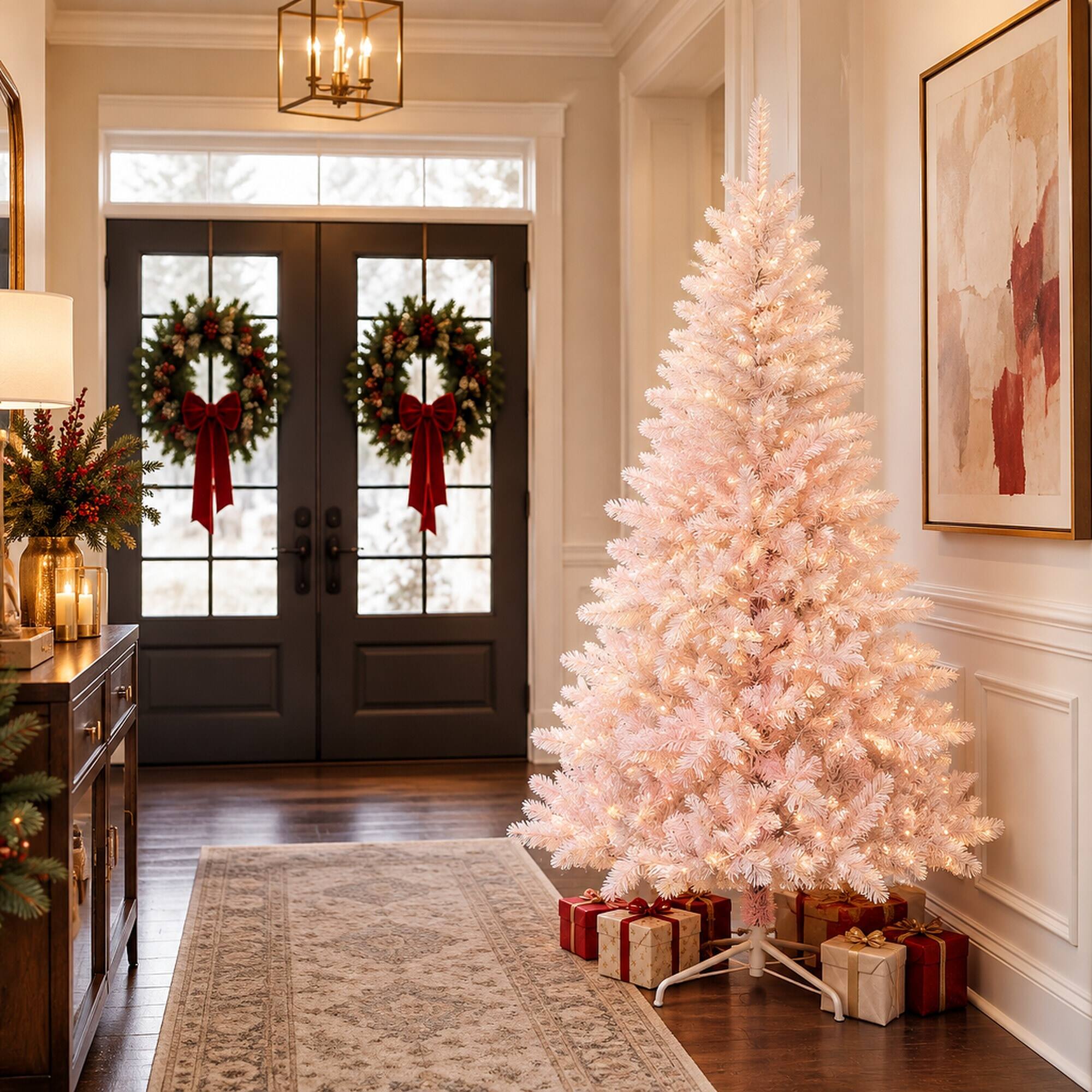 RYHNUYNE 7 Ft Unlit Spruce Artificial Christmas Tree With 1000 Tips ...