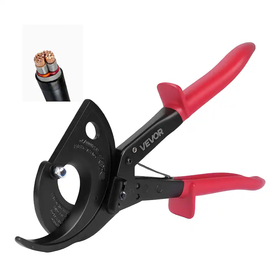 Button Springblade VEVOR Ratcheting Cable Cutter, Spring Steel Blades with Insulated ...