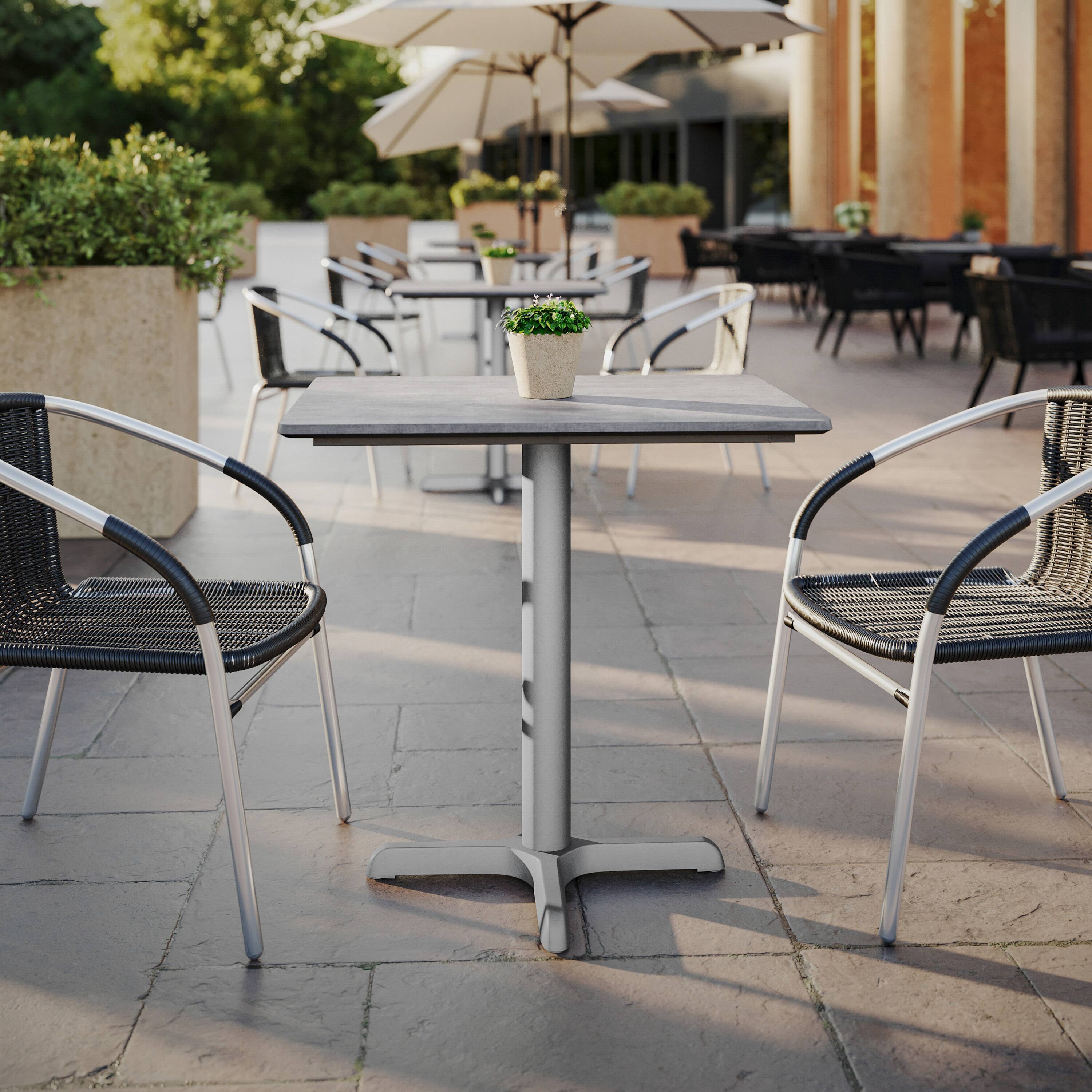 Alt View 4. Emma + Oliver - PureShield HPL Wrapped Tabletop, Seamless Edge, Scratch & Stain Resistant, Commercial Grade - Gray Faux Concrete.
