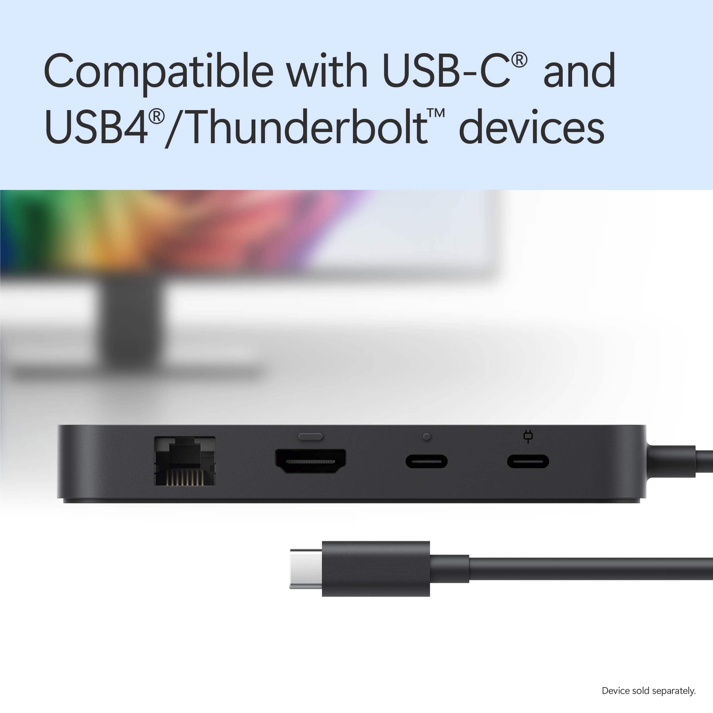 Compatible with USB-C and USB4/Thunderbolt devices (sold separately).