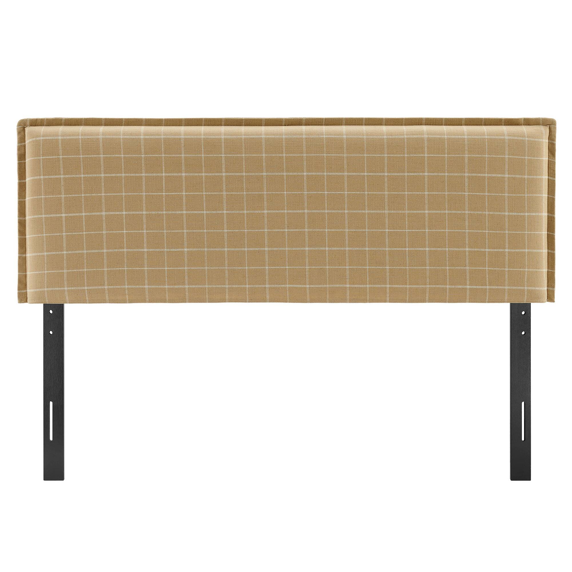 Alt View 2. Modway - Camille Checkered Linen Blend Headboard by Modway - Hemp Windowpane Check.