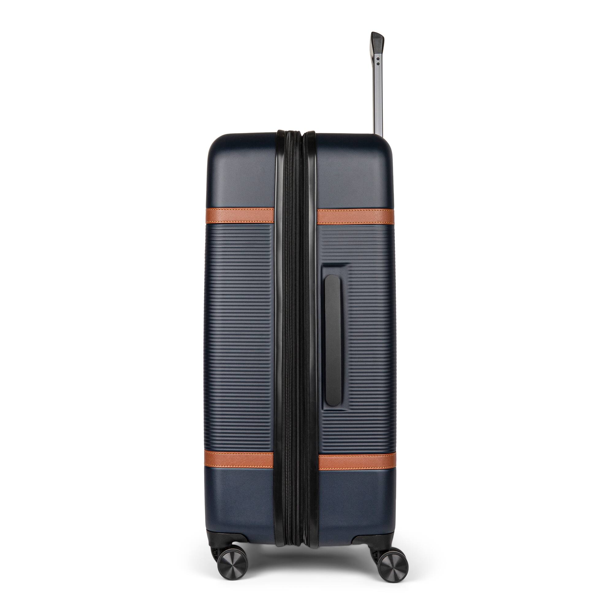 Left. Bugatti - Wellington Expandable Spinner Hardside Suitcase Set - 3 Piece - Navy.