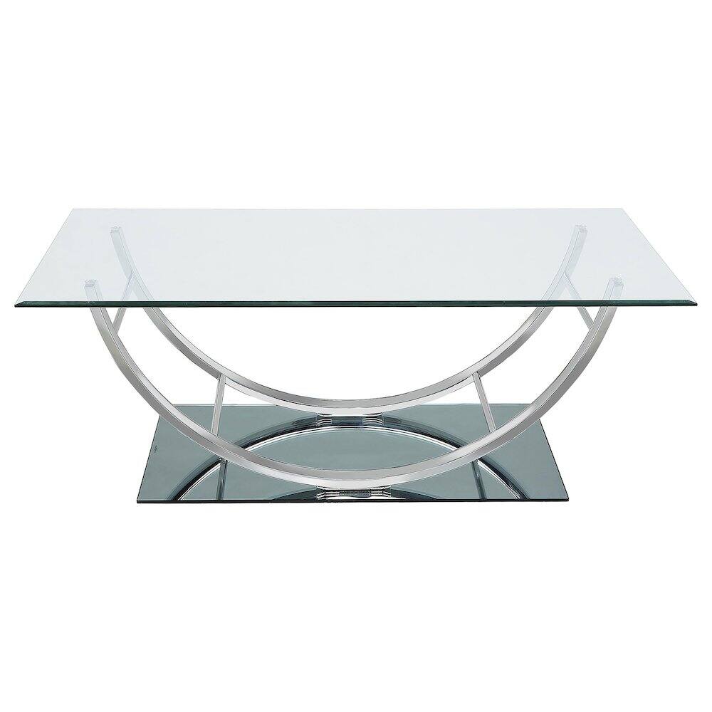 Alt View 2. Coaster Co. of America - Danville Rectangular U-Shaped Glass Top Coffee Table Chrome - Silver.