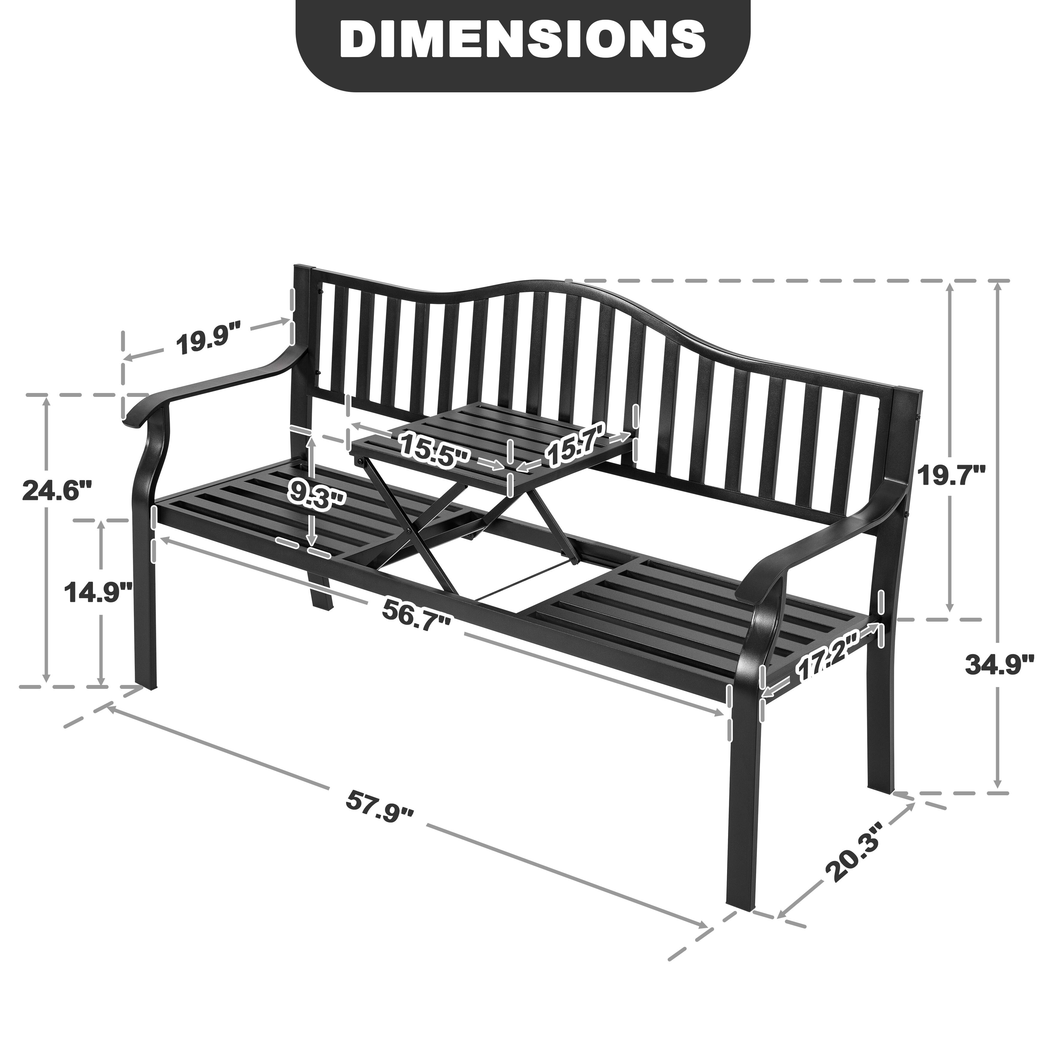 DIMENSIONS
24.6"
19.9" 15.5" 9.3"
15.7"
19.7"
14.9"
56.7"
17.2"
34.9"
57.9"
20.3"
