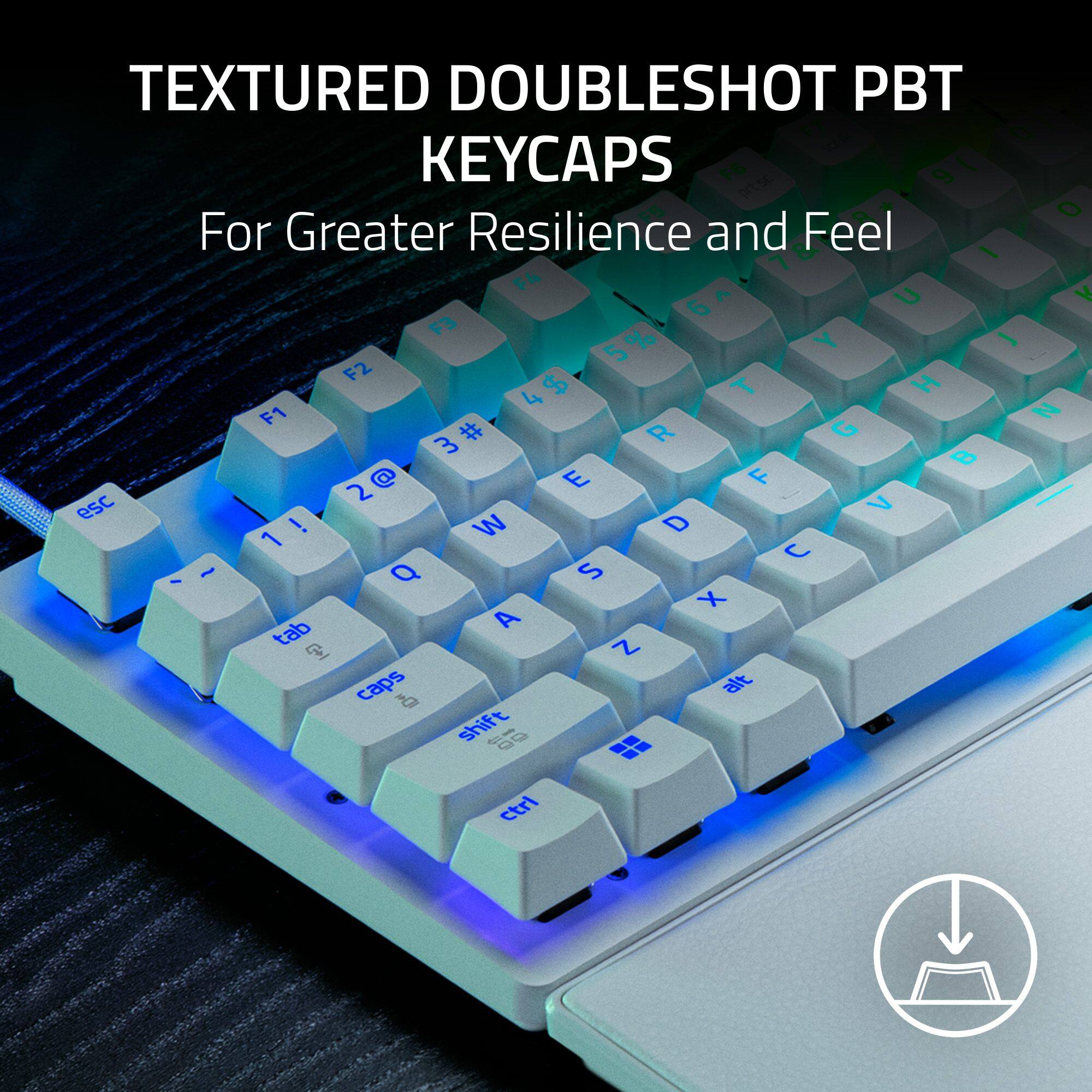 TEXTURED DOUBLESHOT PBT KEYCAPS  
For Greater Resilience and Feel