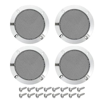 Front. Unique Bargains - 4pcs 4″ Metal Speaker Grill Mesh with ABS Frame for Home/Car Audio Replacement - Black.