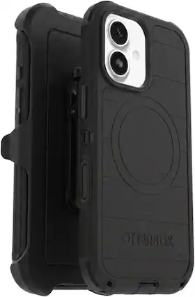 Front. OtterBox - OtterBox iPhone 17 (Only) - Defender Series Case - Holster Clip Included - Snaps on MagSafe - Tough - Rugged & Durable - Black.