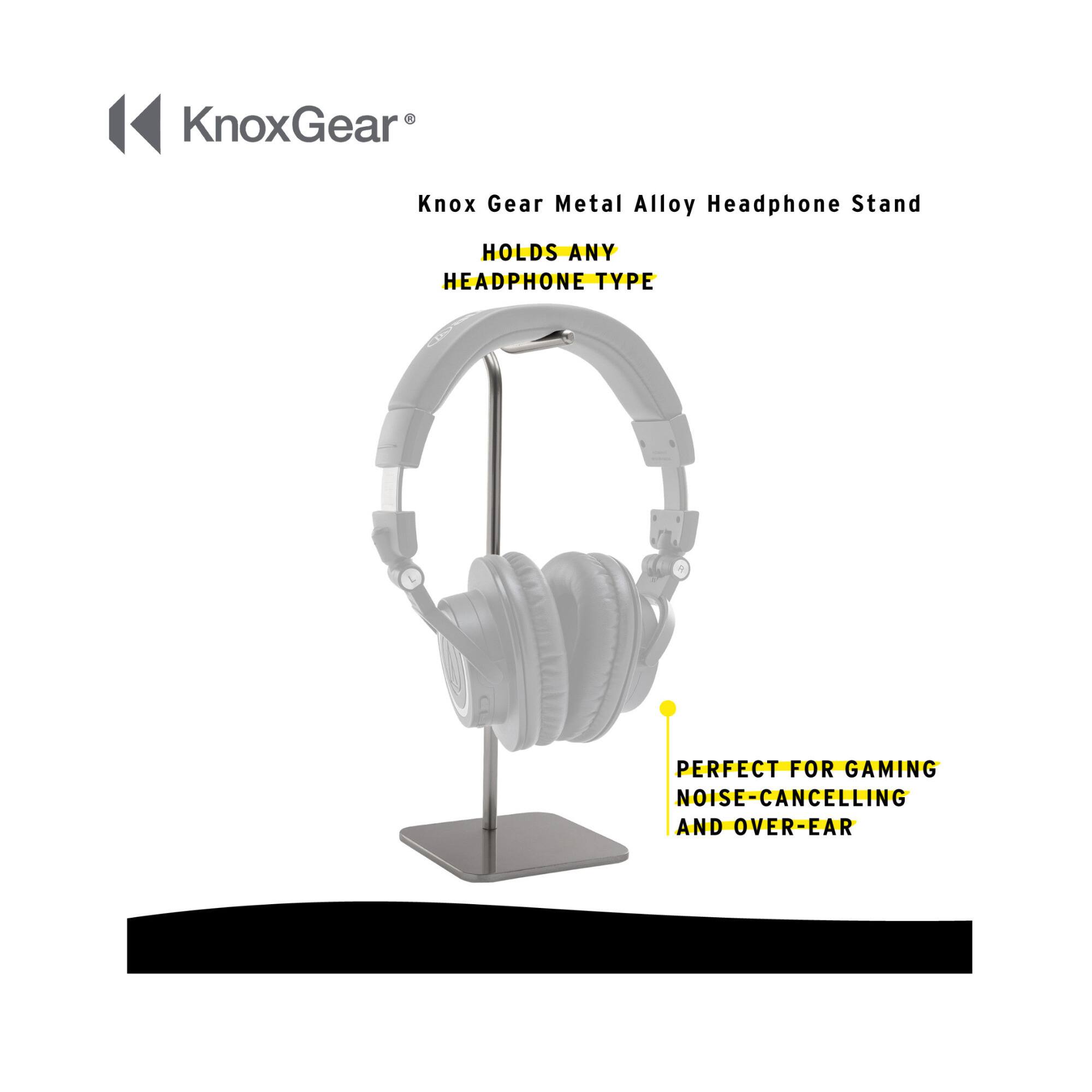 KnoxGear Metal Alloy Headphone Stand HOLDS ANY HEADPHONE TYPE PERFECT FOR GAMING NOISE-CANCELLING AND OVER-EAR