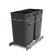 Front. Rev-A-Shelf - Rev-A-Shelf Double Pullout Trash Can 27 qt. for Kitchen, Gray, RV-15KD-13C-S - Orion Gray.