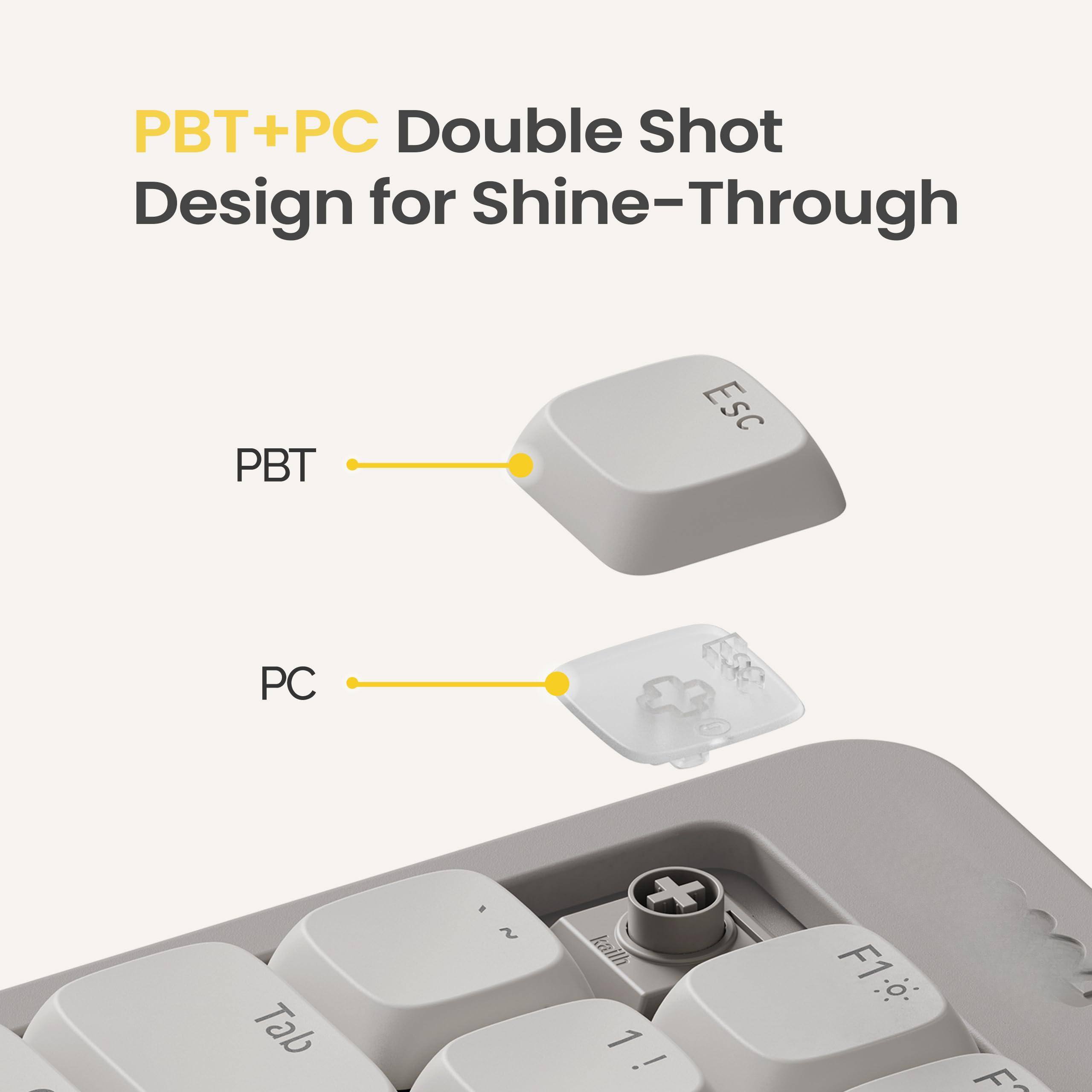 PBT+PC Double Shot Design for Shine-Through

PBT

PC