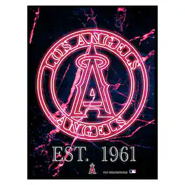 Fan Creations - Los Angeles Angels 12'' x 16'' Framed Circle Logo Print - Black