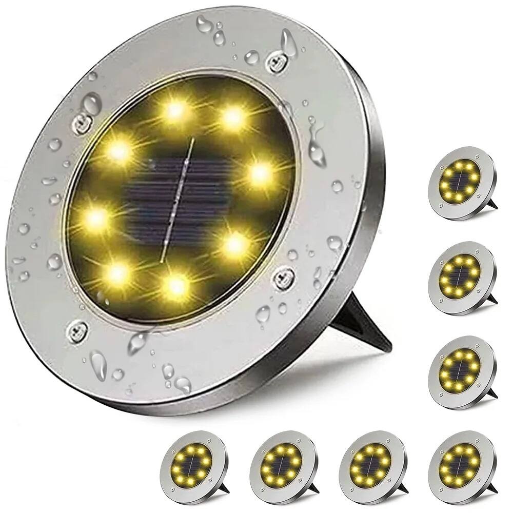 Front. COWIN - Solar Ground Lights 8 Pack Solar Garden Lights Outdoor Landscape Lights for Pathway Yard Lawn.