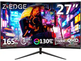 Z Z-Edge - 27 inch 2K QHD 2560 x 1440 165Hz 1ms (MPRT) Curved Gaming Monitor - Black