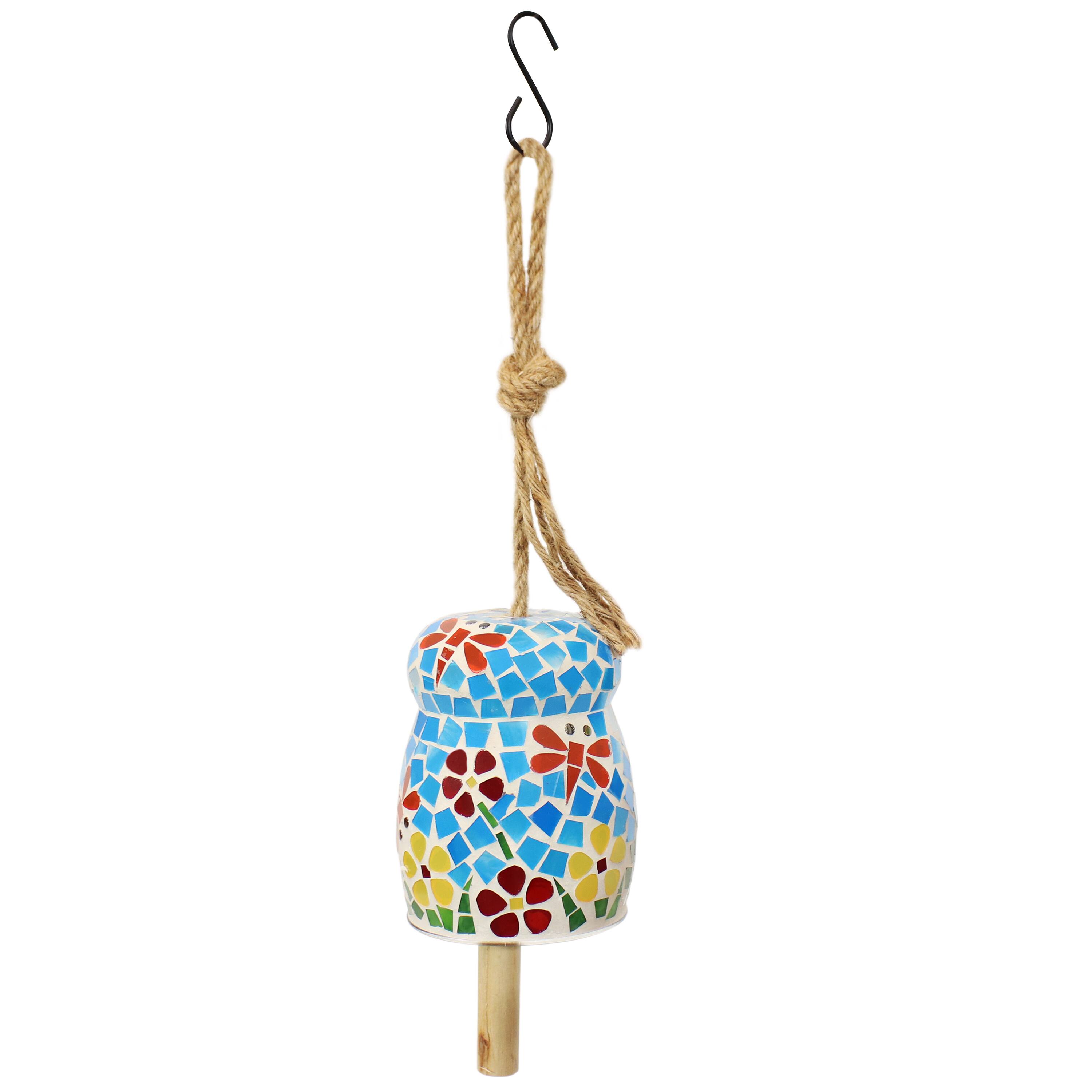 Alt View 7. Sunnydaze - Mosaic Glass Wind Bell Chime - 7 in - Spring Flowers.
