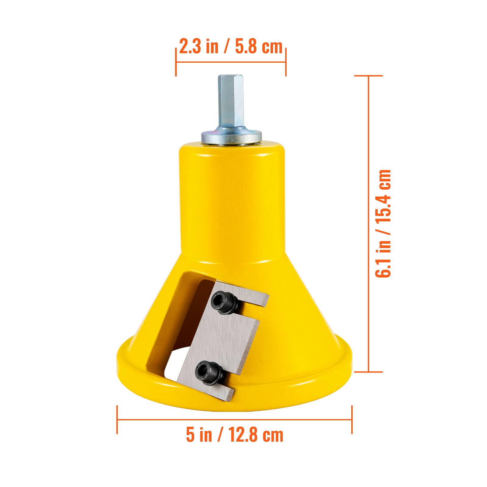 2.3 in / 5.8 cm  
6.1 in / 15.4 cm  
5 in / 12.8 cm