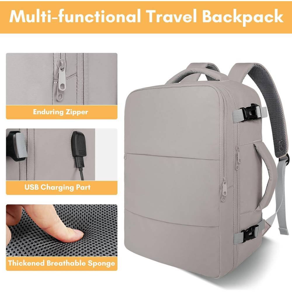 Multi-functional Travel Backpack

Enduring Zipper

USB Charging Part

Thickened Breathable Sponge