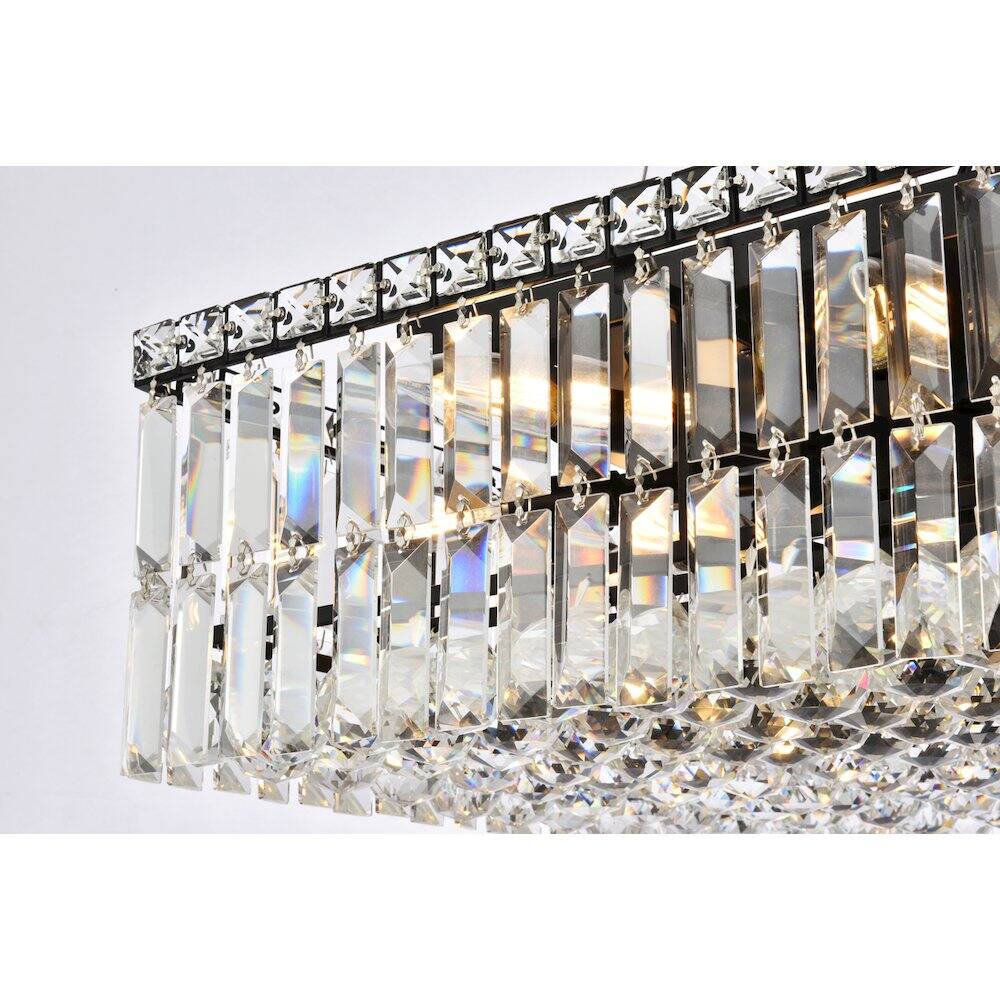Back. Elegant Lighting - Maxime 20 Inch Black Chandelier - Black And Clear.