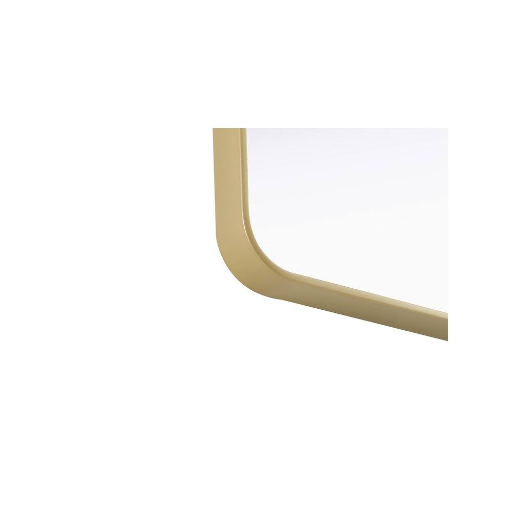 Left. Elegant Decor - Contour Metal Rectangle Mirror 24x32 in Brass - Brass.