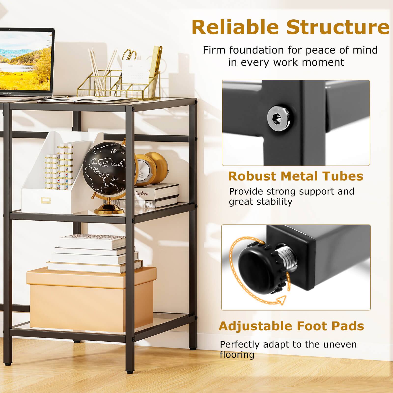 Reliable Structure  
Firm foundation for peace of mind in every work moment  

Robust Metal Tubes  
Provide strong support and great stability  

Adjustable Foot Pads  
Perfectly adapt to the uneven flooring
