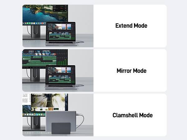 Extend Mode  
Mirror Mode  
Clamshell Mode