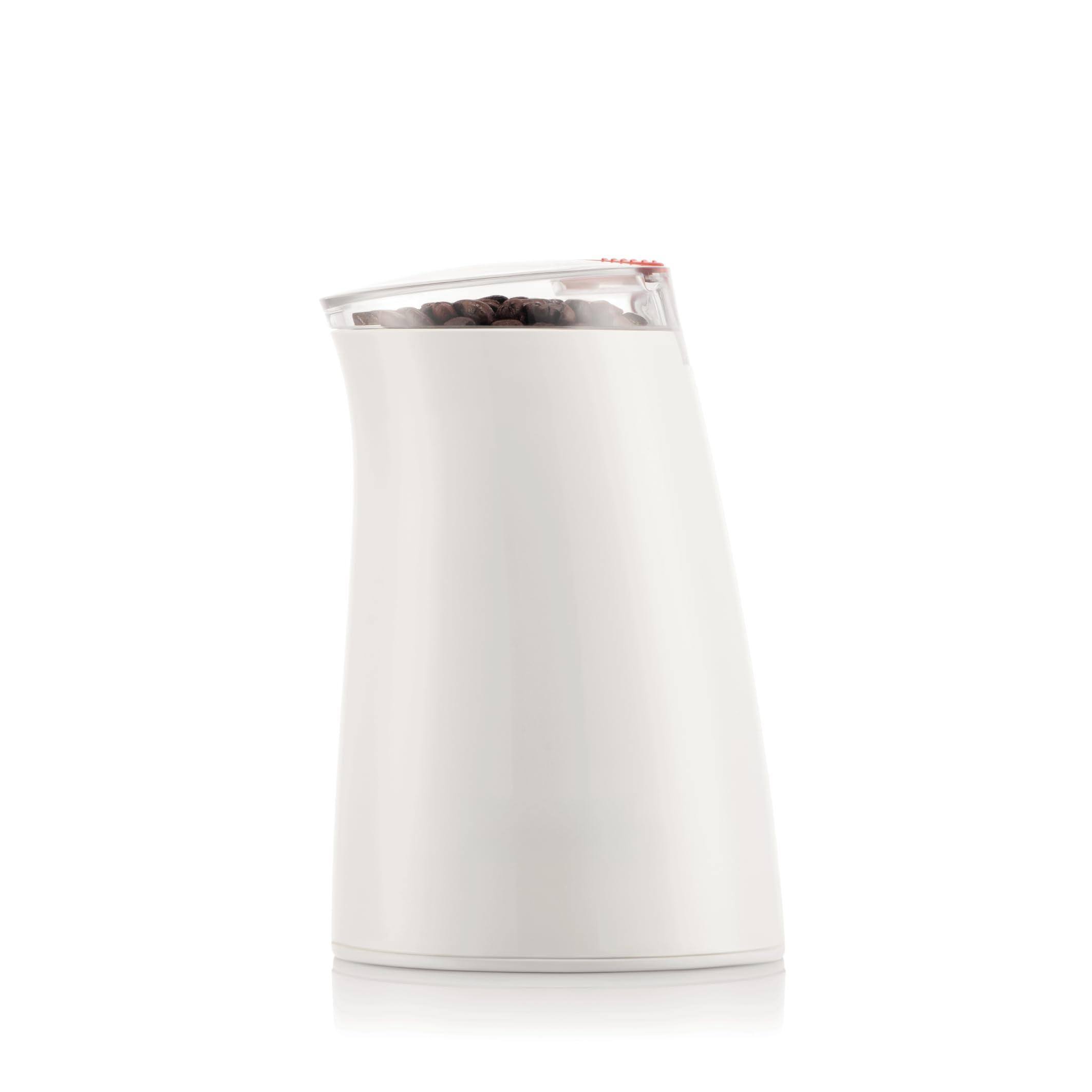 Front. Dapper Styles - Bistro Electric Coffee Coffee grinder: BistroCoffee grinders take whole Coffee beans from coarse - White-2.1oz.