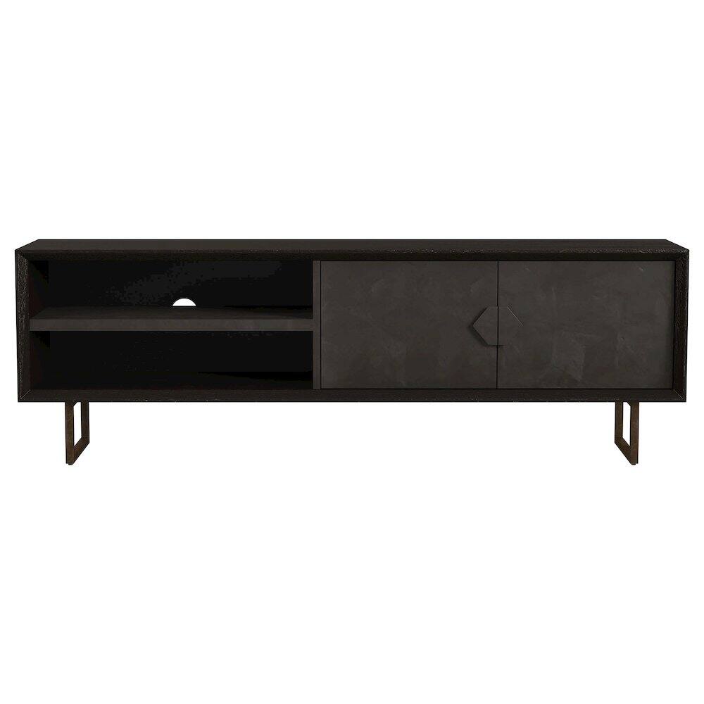 Alt View 3. Coaster Co. of America - Marsden 2-door Mango Wood 70" TV Stand Charcoal Black - Black.