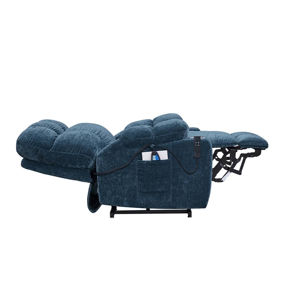Back. Ropilly - Ropilly Dual OKIN Motor Power Lift Recliner, Lift Chair for Elderly with Heat and Massage - Blue.