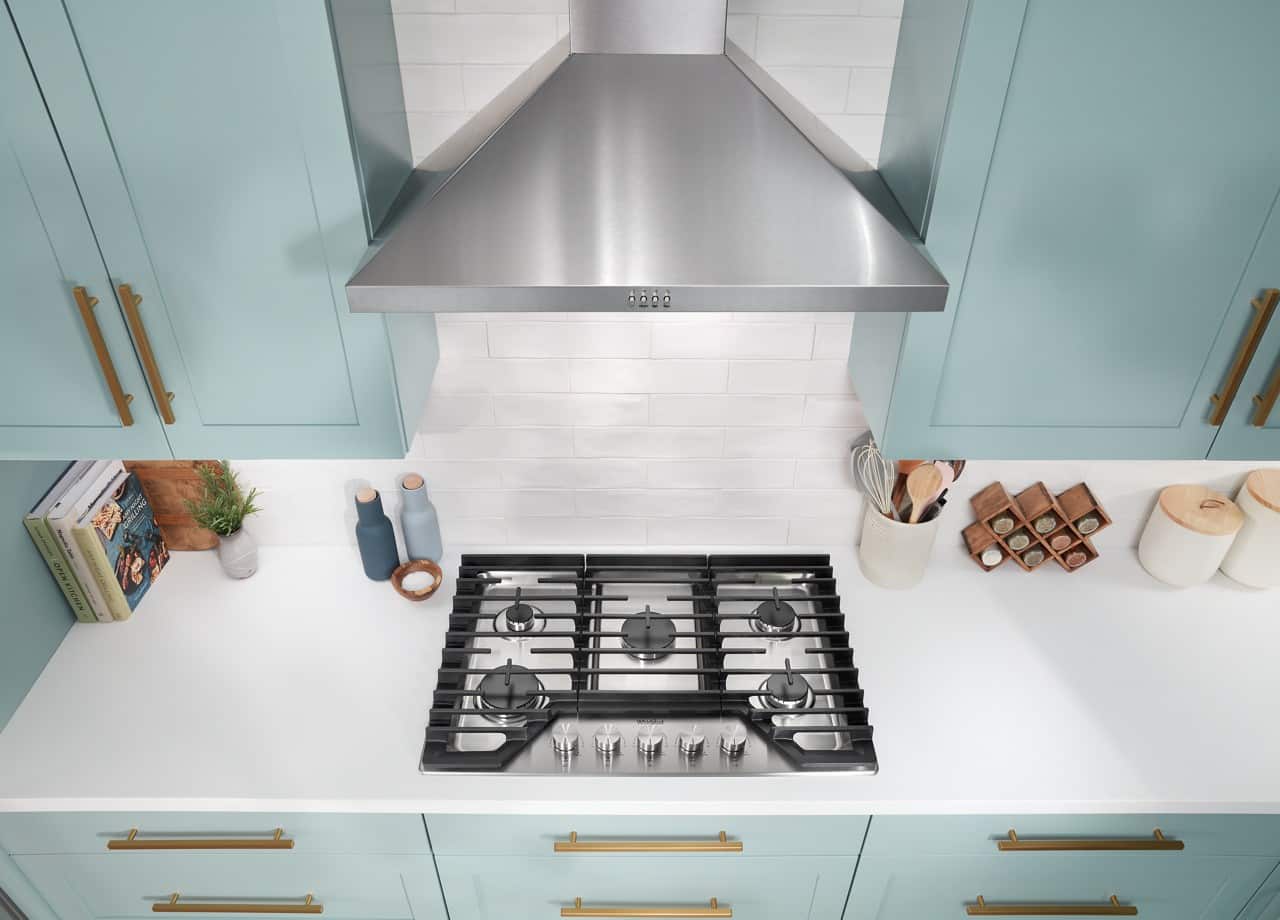 Alt View 23. Whirlpool - 30" Built-In Gas Cooktop with 5 Burners and EZ-2-Lift Hinged Cast-Iron Grates - Stainless Steel.