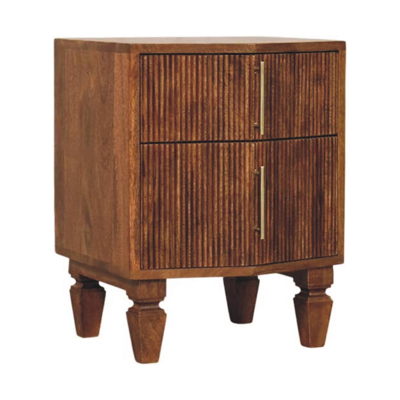 Angle. Artisan Furniture - Artisan Furniture Solid Wood Louvre Bedside Unit - Brown.