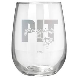 Great American Products - Pittsburgh Penguins Etched 17oz. City Stemless Wine Glass - Multicolor