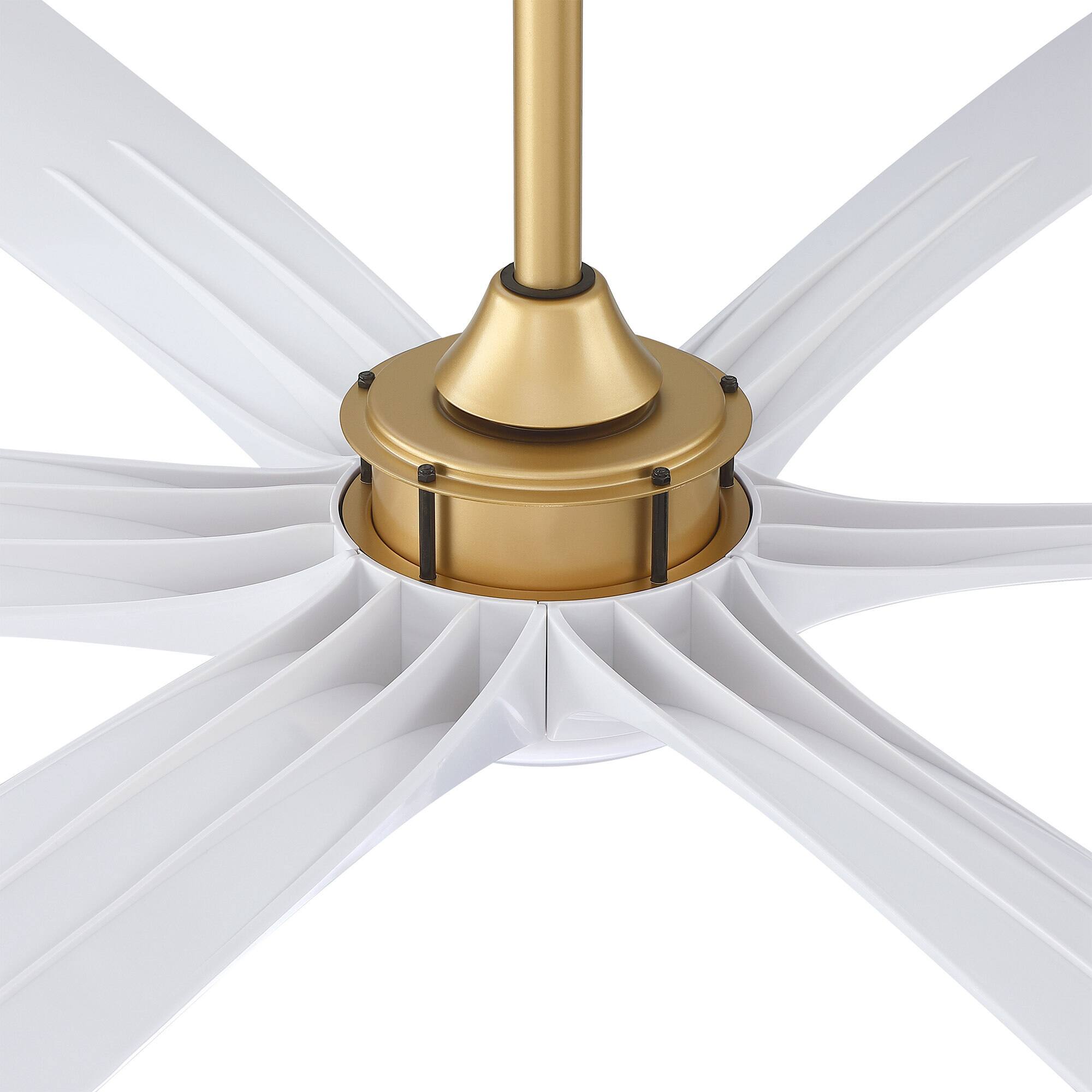 Alt View 10. Parrot Uncle - 72" Modern Farmhouse Indoor DC Motor Gold/ White 6-Blade Ceiling Fan with LED Light and Remote - Gold.