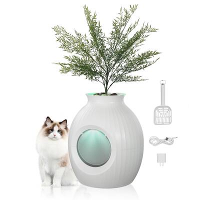 Front. VEVOR - Plant Cat Litter Box, Smart Odor Control System, Hidden ...