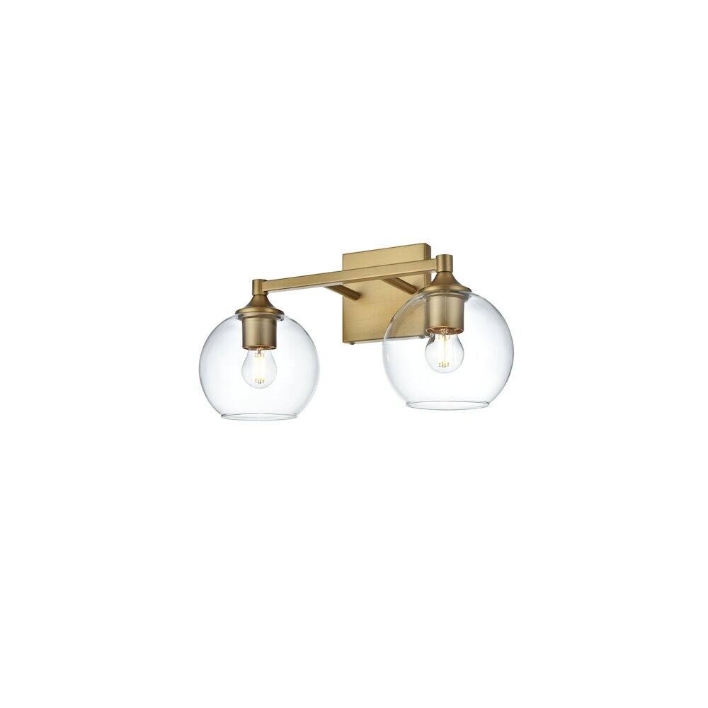 Left. Living District - Eero 16 inch Wall Sconce in Satin Gold - Satin Gold And Clear.