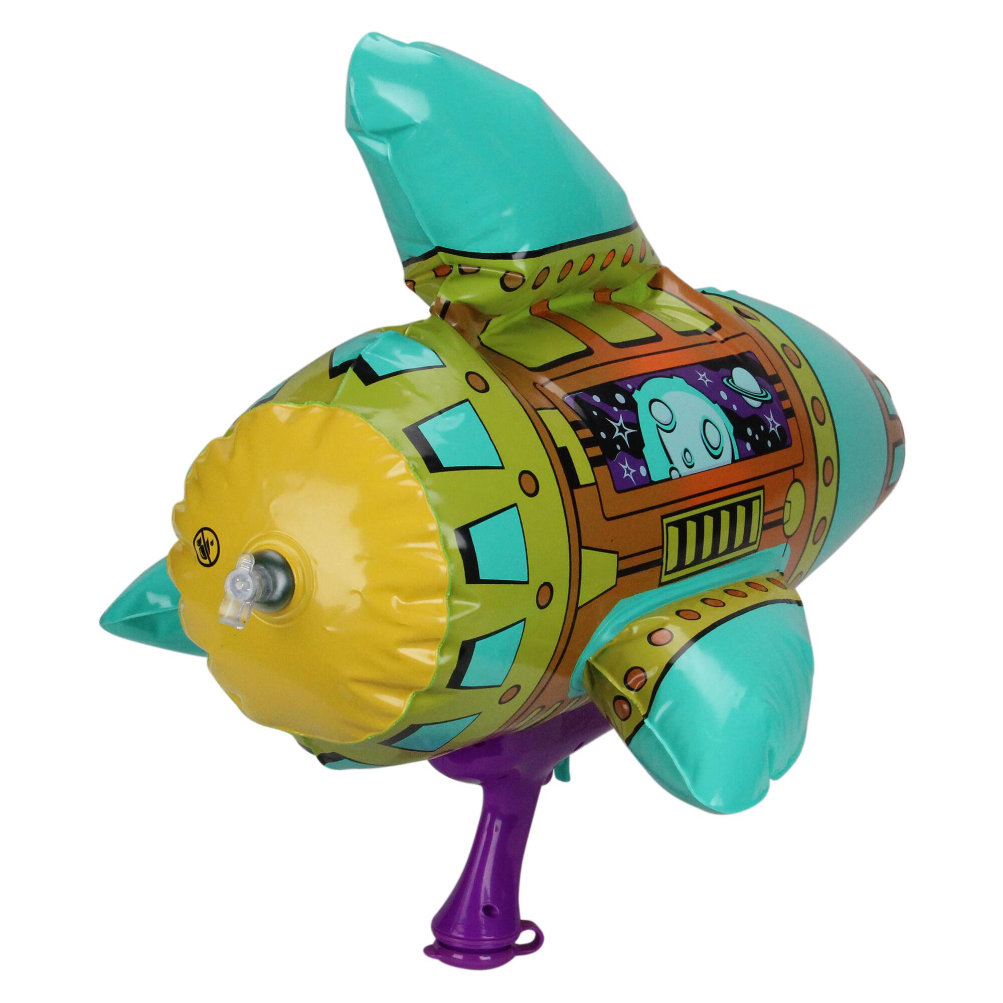 Alt View 1. SwimWays - 20" Teal, Orange and Purple Inflatable Spaceship Water Blaster - Orange.