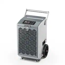 Moiswell - 160 Pints Commercial Dehumidifier with Pump Moisture Control for Basement, Industry Water Damage Unit - White & Gray
