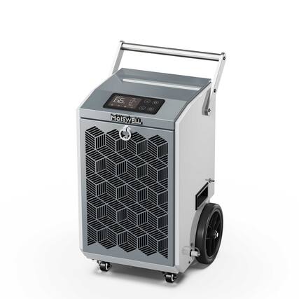 Front. Moiswell - Moiswell 160 Pints Commercial Dehumidifier with Pump Moisture Control for Basement, Industry Water Damage Unit - White & Gray.