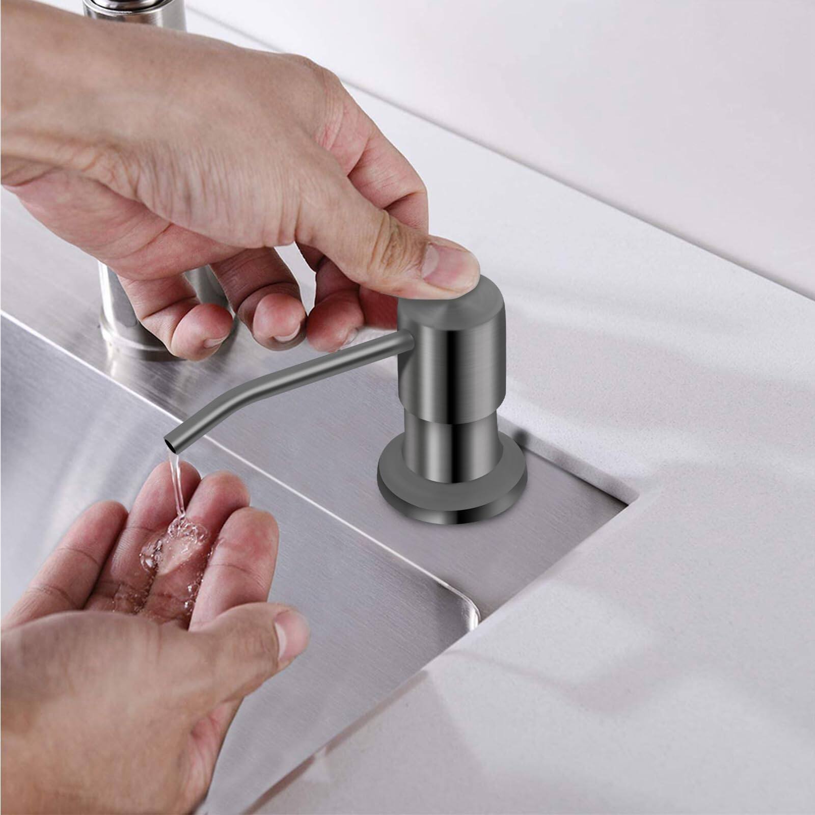 Alt View 7. Dapper Styles - Kitchen Sink Soap Dispenser With Extension Tube Kit Under Pump No Need For Refills Good Suction Power - Chrome.