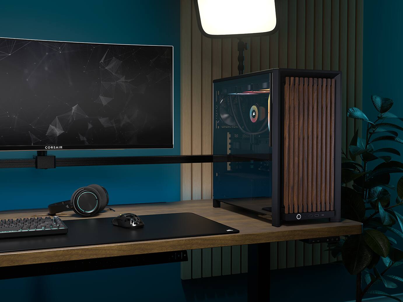 Alt View 22. CORSAIR - FRAME 4000D WOOD RS Modular High Airflow Mid-Tower PC Case - Black & Walnut.