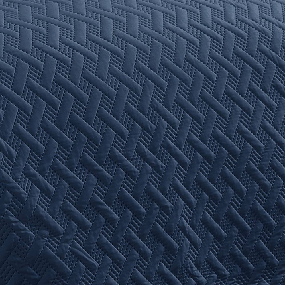 Alt View 2. RT Designers Collection - RT Designers Collection Bella 3pc Pinsonic Premium Quality All Year Round Quilt Set for Revitalize Bedroom Queen Navy - Navy.