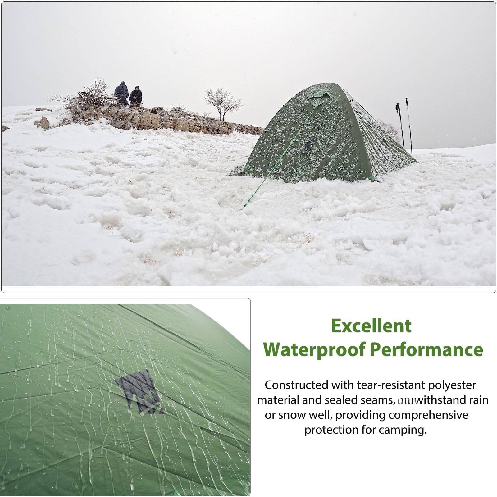 Excellent Waterproof Performance

Constructed with tear-resistant polyester material and sealed seams, this tent withstands rain or snow well, providing comprehensive protection for camping.