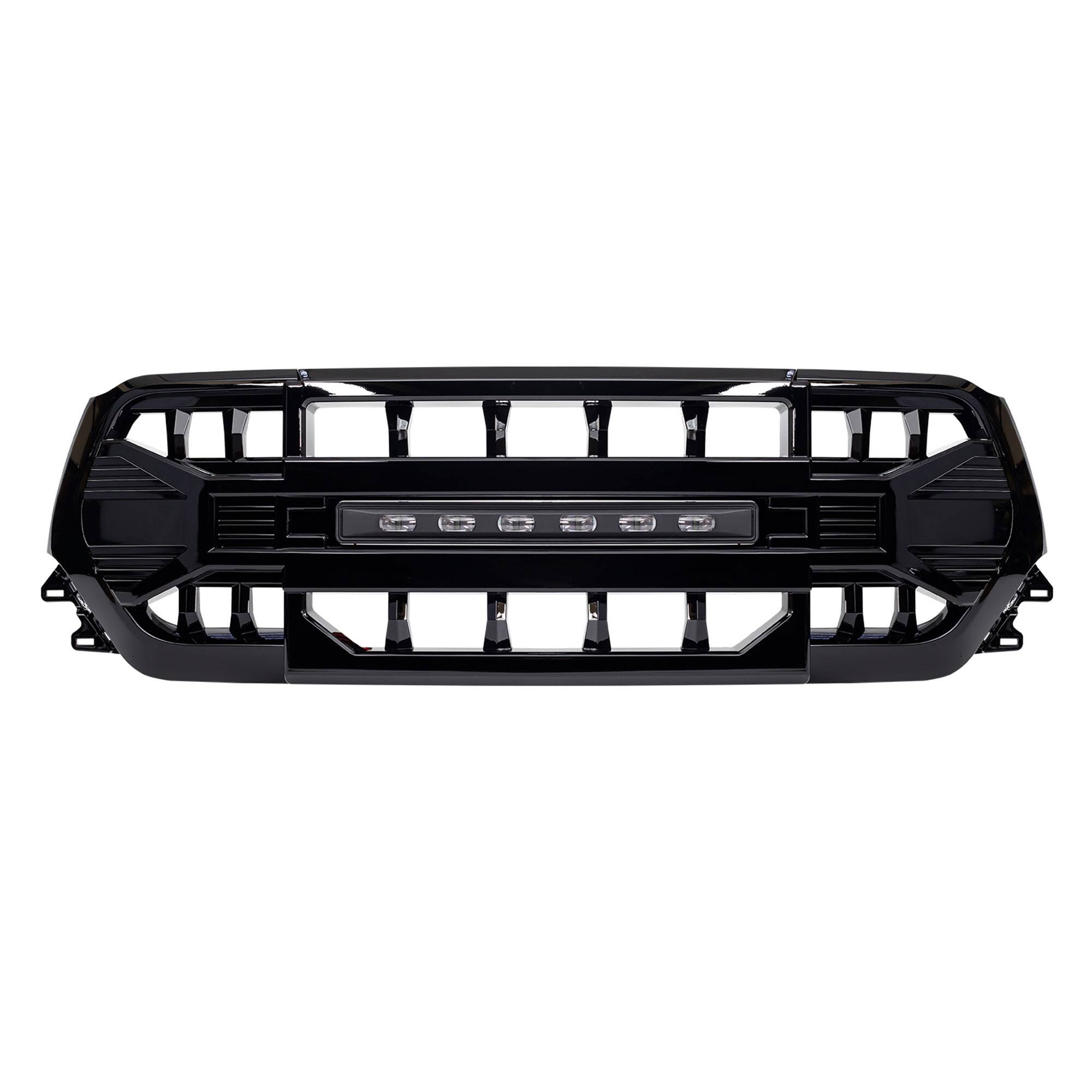 Alt View 7. AMERICAN MODIFIED - AMERICAN MODIFIED Armor Front Grille for 2019 to 2024 Dodge Ram, Glossy Black - Glossy Black.